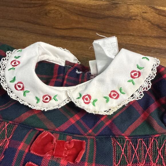Vintage Christmas girls plaid dress 24 Months - Picture 2 of 4